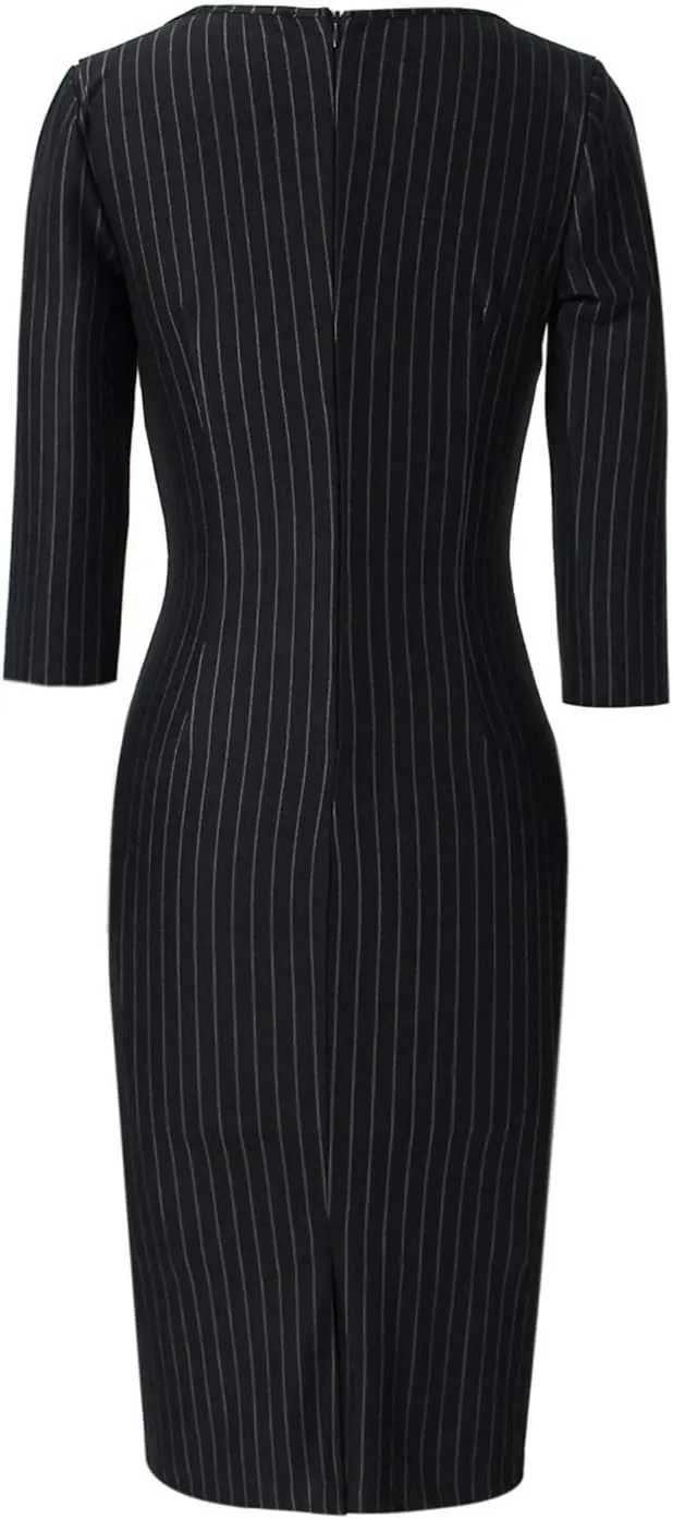 VFSHOW Womens Slim Zipper Up Work Business Office Party Bodycon Pencil Sheath Dress