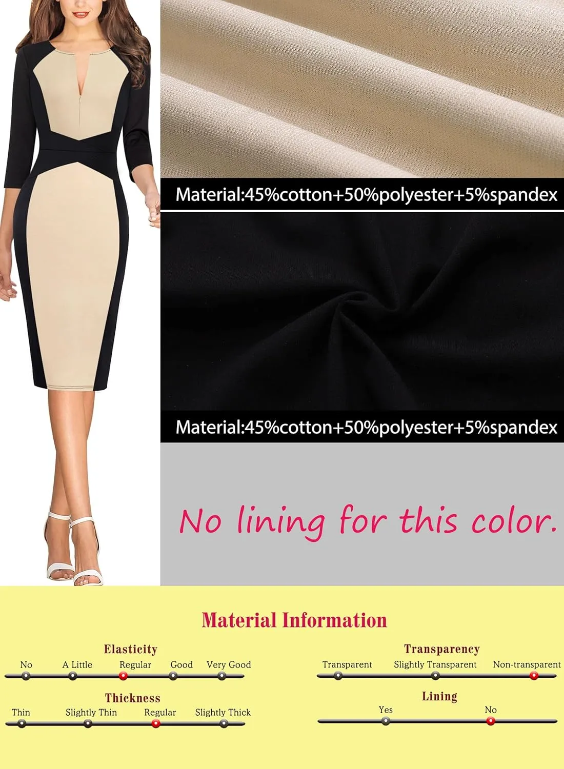 VFSHOW Womens Slim Zipper Up Work Business Office Party Bodycon Pencil Sheath Dress