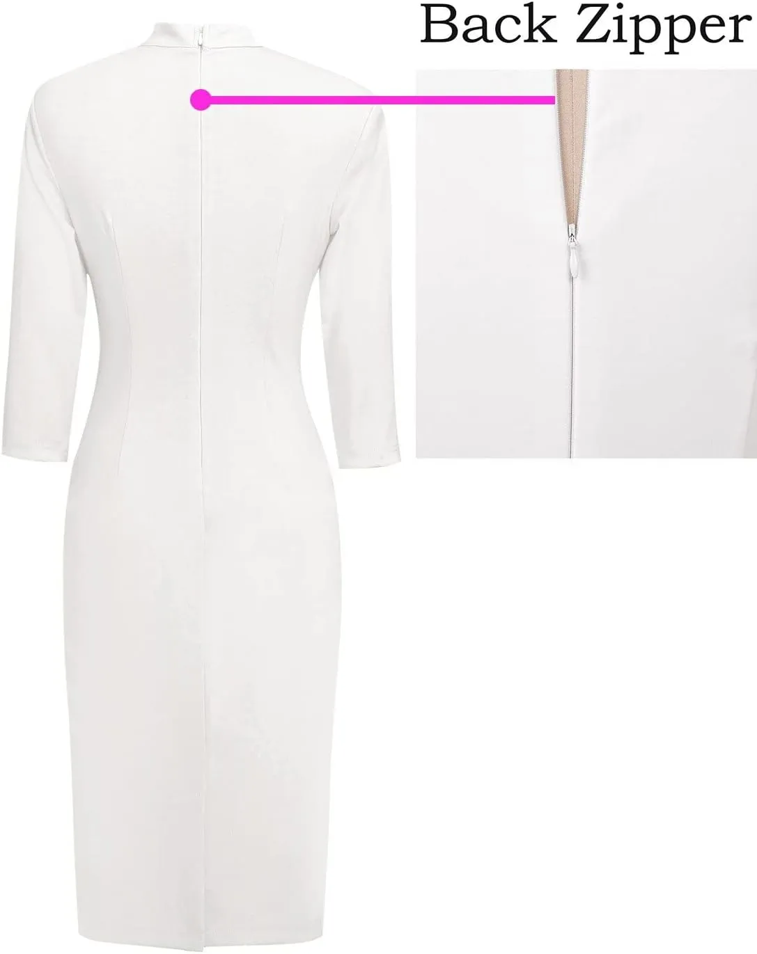 VFSHOW Womens Tie Neck Slim Cocktail Party Work Business Office Church Career Bodycon Pencil Sheath Dress