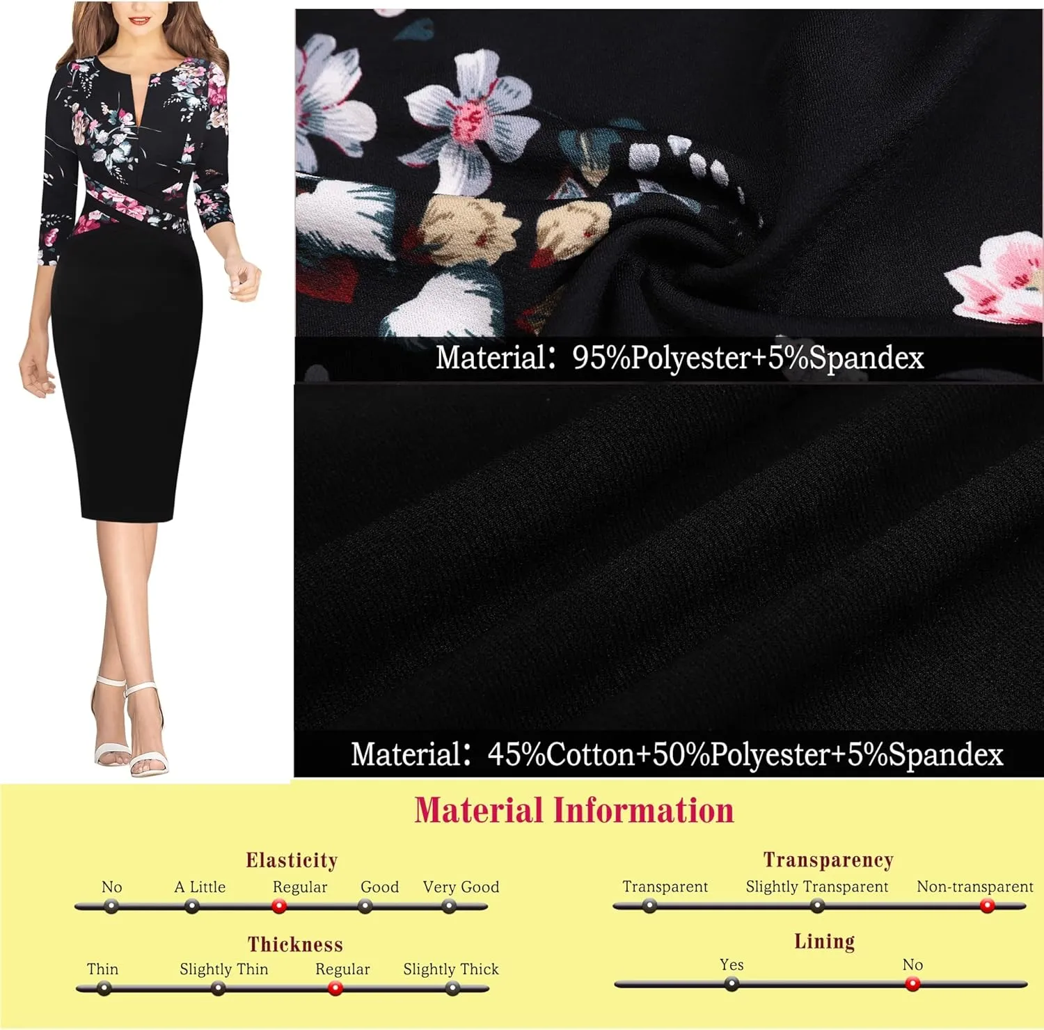 VFSHOW Womens Wear to Work Slim Colorblock Crisscross Waist Front Zipper Business Party Office Bodycon Pencil Sheath Dress