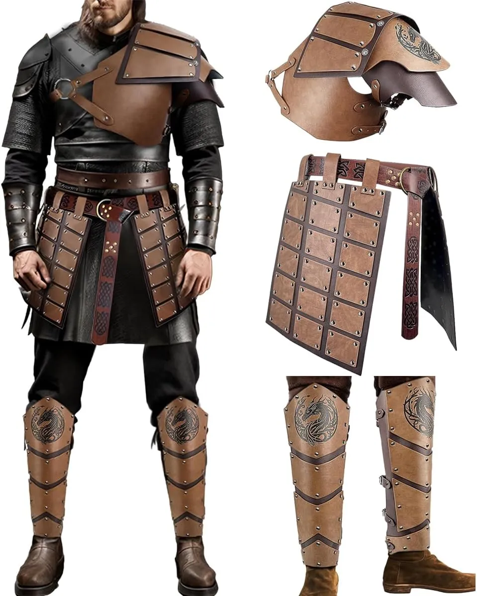 Viking Faux LeatherArmor Enhance Your Halloween Renaissance Cosplay with Medieval Accessories