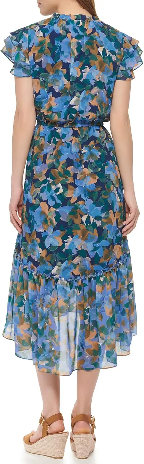 Vince Camuto Women's Casual Tiered Skirt Printed Dress