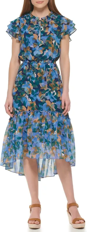 Vince Camuto Women's Casual Tiered Skirt Printed Dress