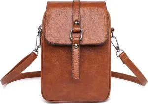Vintage Crossbody Phone Bag, Tojoyride Crossbody Bag with Adjustable Strap, PU Leather Shoulder Purse for Women Wallet Bags