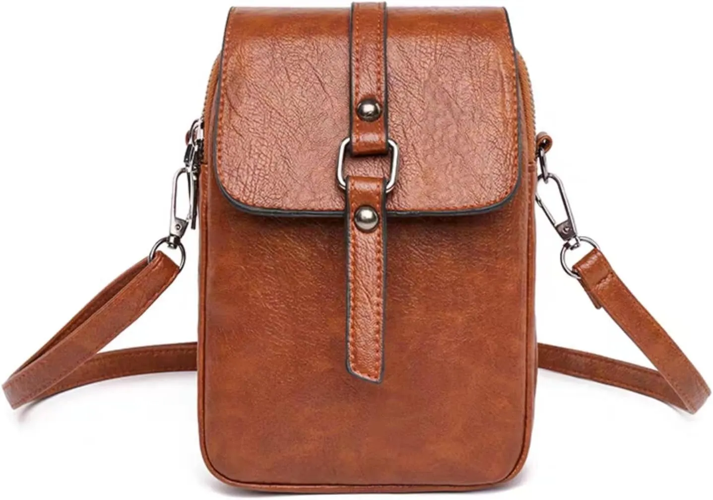 Vintage Crossbody Phone Bag, Tojoyride Crossbody Bag with Adjustable Strap, PU Leather Shoulder Purse for Women Wallet Bags