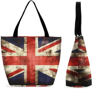 Vintage England Flag Personalized Shoulder Bag for Women Casual Handbags Shopping Bags Tote Bag for Work Travel