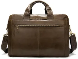 Vintage Leather Bag Business Handbag Men's shoulder Briefcase Computer Bag