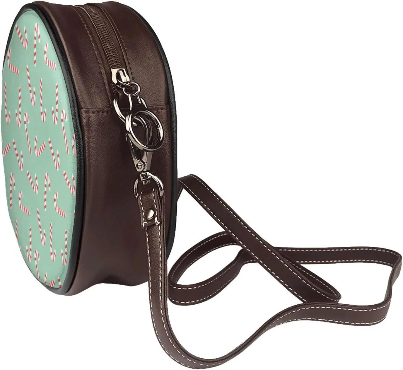 Vintage PU Leather Crossbody Purse Satchel, Small Cute Crossbody Round Bags for Women Sling Shoulder Bag