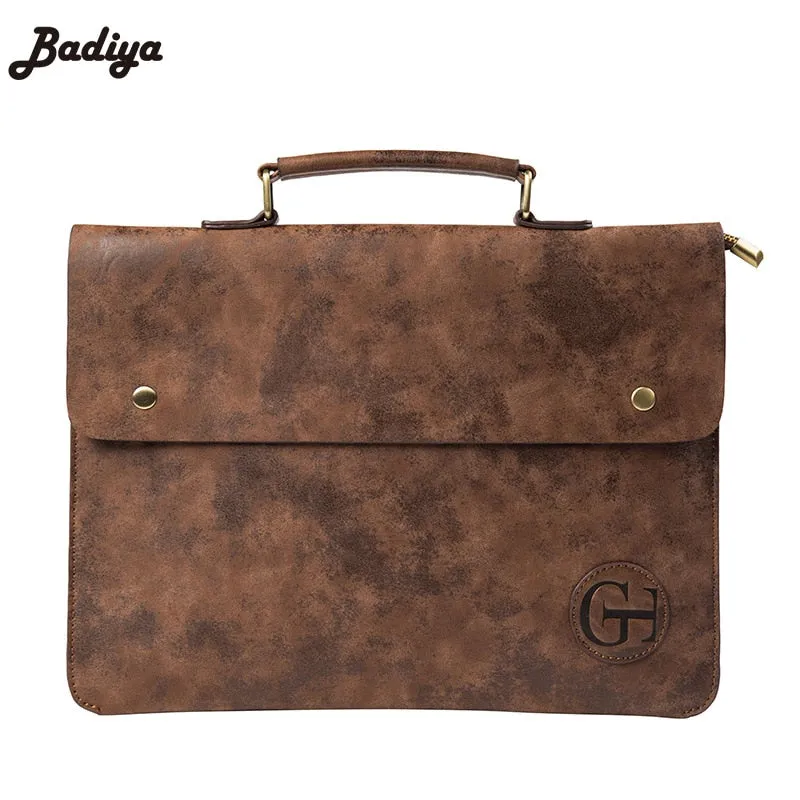 Vintage PU Leather Men Laptop Bags
