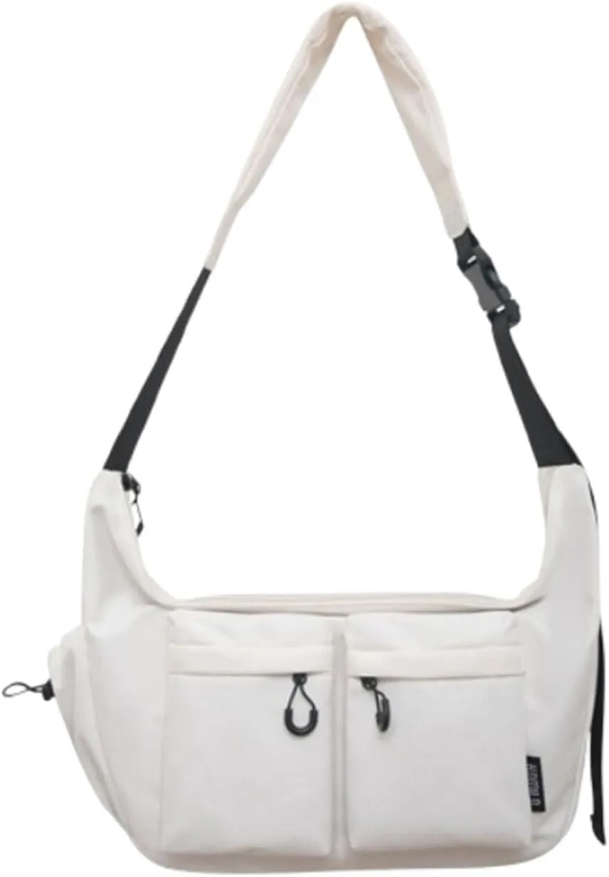 Vintage Water Resistant Canvas Satchel with Multiple Pockets,Water-Resistant Casual Handbag for Work, Travel