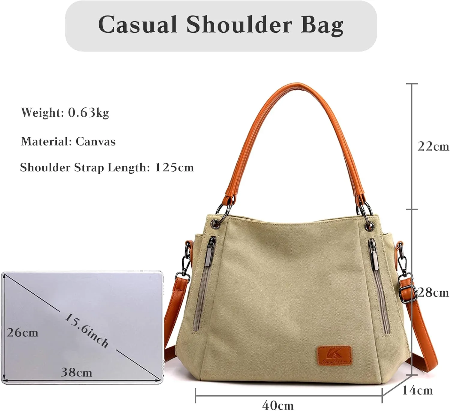 Vintage Women Handbag Canvas Shoulder Bag Large Capacity Messenger Bag