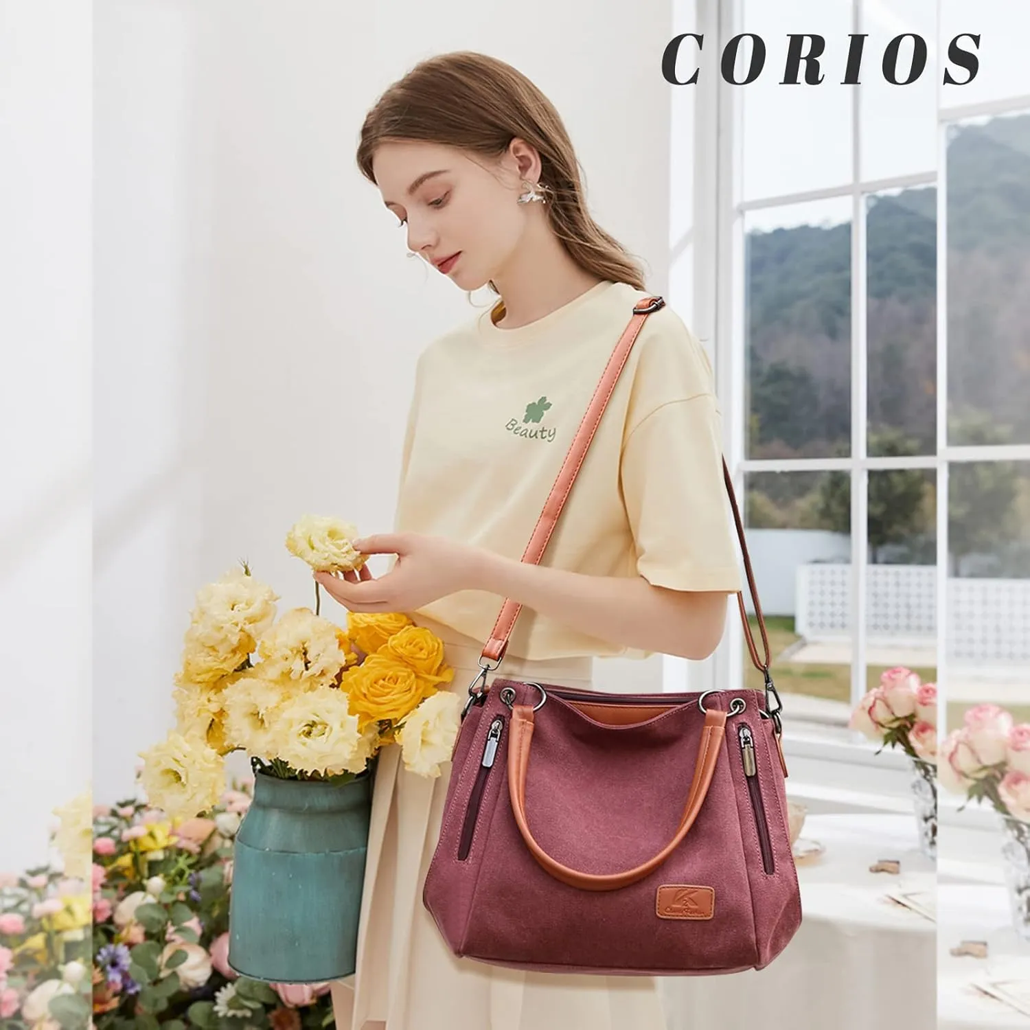 Vintage Women Handbag Canvas Shoulder Bag Large Capacity Messenger Bag