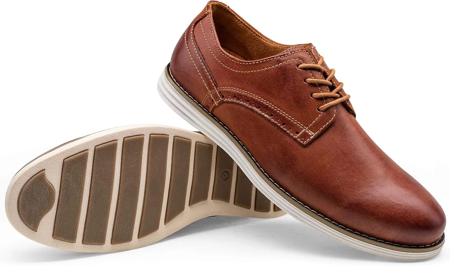 Vostey Men's Dress Shoes Leather Casual Dress Shoes for Men Leather Business Oxford Shoes for Men