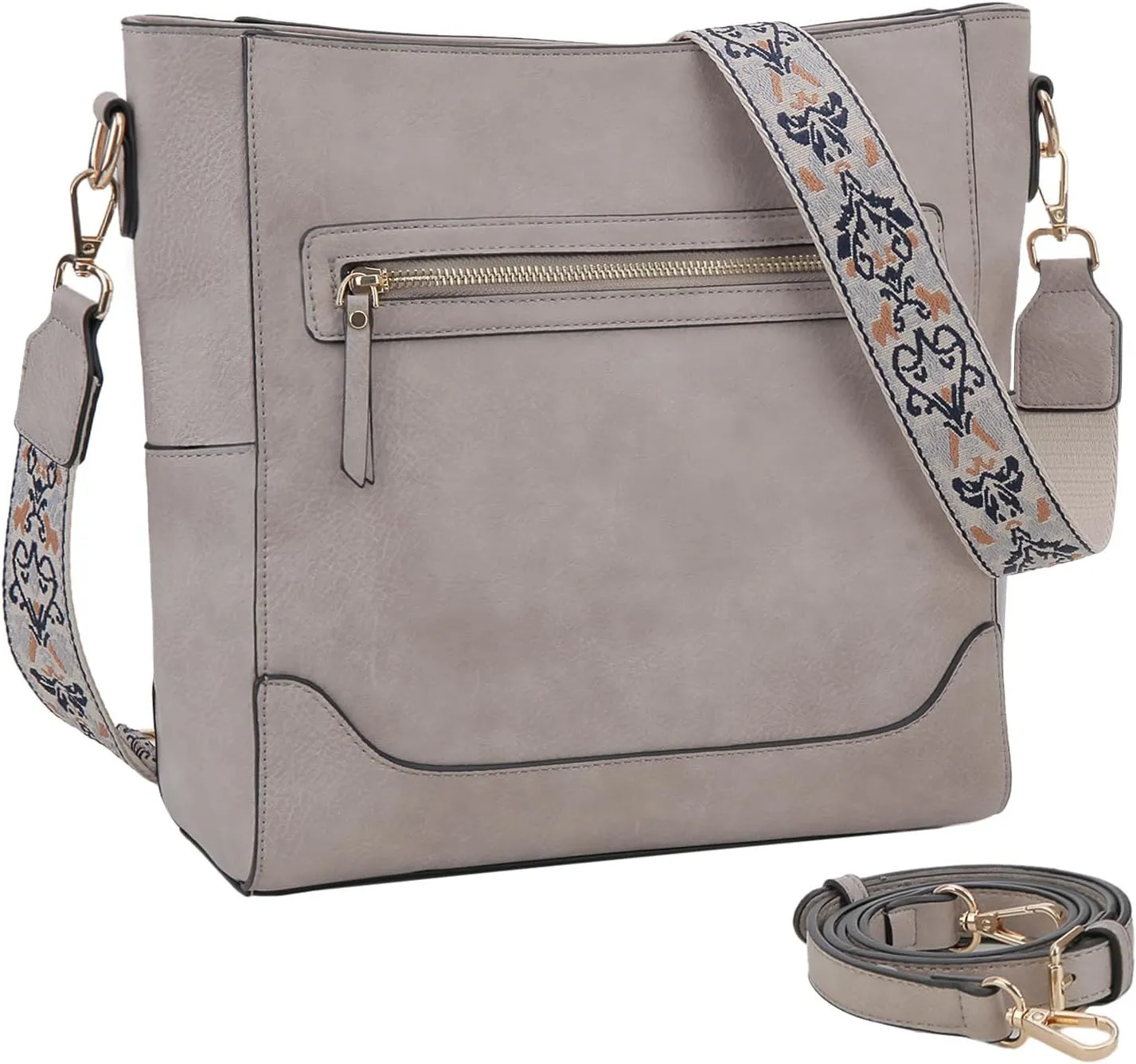 VX VONXURY Crossbody Bag for Women, Trendy Vegan Leather Shoulder Bag, Designer Bucket Bag with 2PCS Adjustable Straps