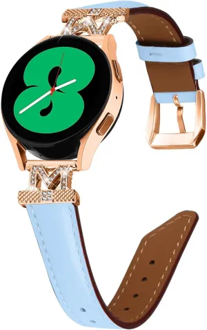 Watch Bands Compatible With Galaxy Watch 3 41mm Bracelets,Adjustable Genuine Leather Wrist Strap with Metal Buckle for Galaxy Watch 42mm/Active/Active2/Gear S2 SmartWatch