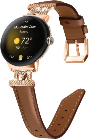 Watchband Compatible With Google Pixel,Adjustable Genuine Leather Wrist Strap with Metal Buckle for Google Pixel watch 2022 /Google Pixel 2 watch 2023
