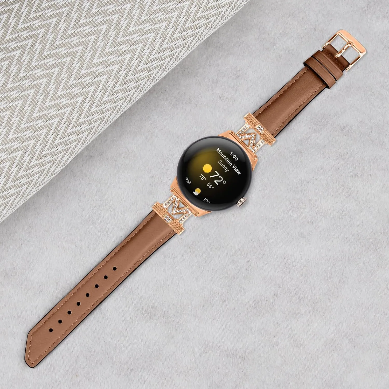 Watchband Compatible With Google Pixel,Adjustable Genuine Leather Wrist Strap with Metal Buckle for Google Pixel watch 2022 /Google Pixel 2 watch 2023