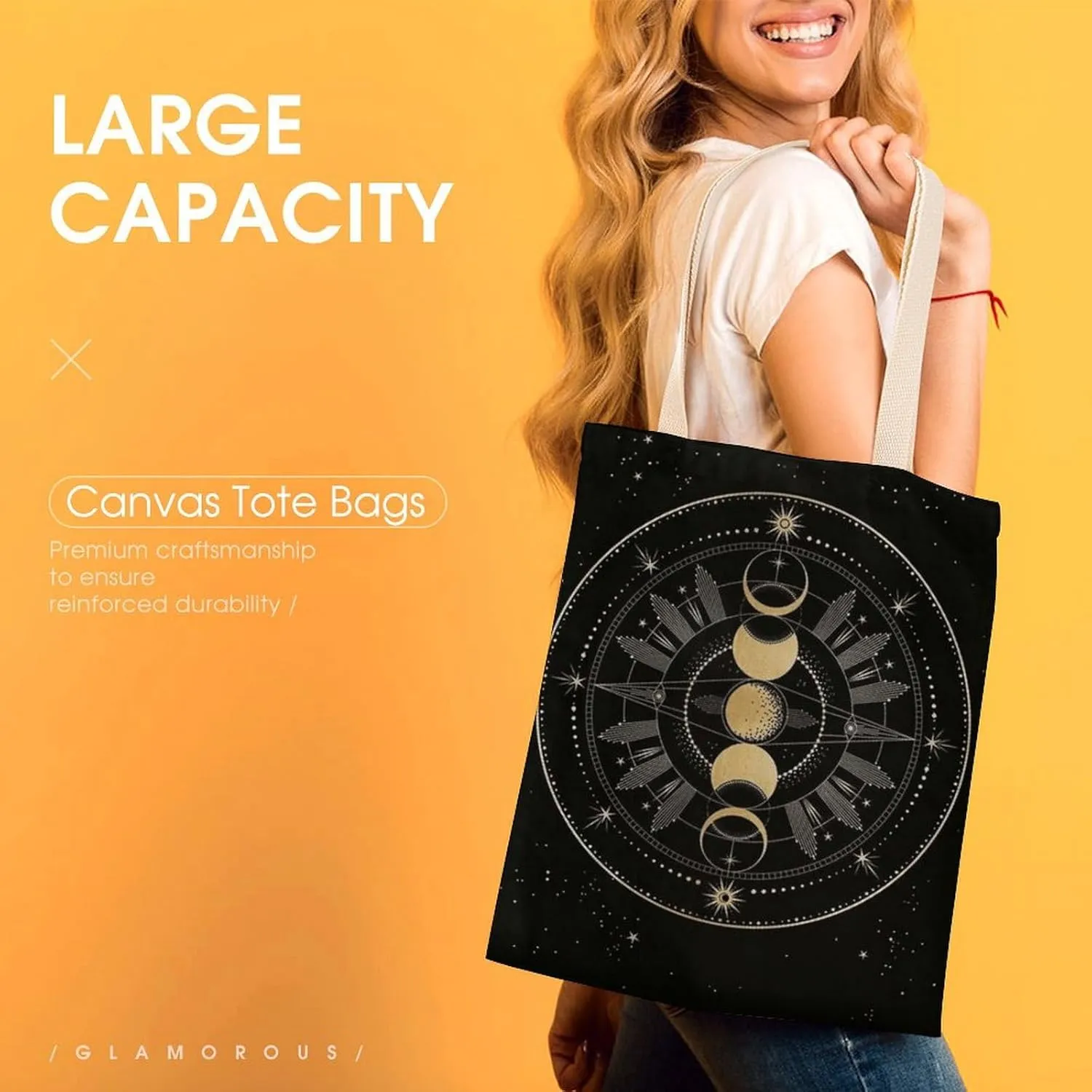 Water Fire Softball Baseball Portable Canvas Tote Bag with Double-sided Printing Unisex
