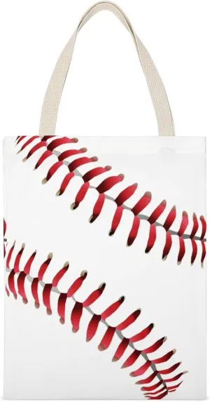 Water Fire Softball Baseball Portable Canvas Tote Bag with Double-sided Printing Unisex