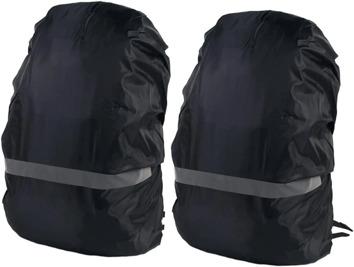 Waterproof Backpacks 2 Pack Rain Covers Reflective Strip Night Travel Safe Strong Stitching Elastic Edging for Activities