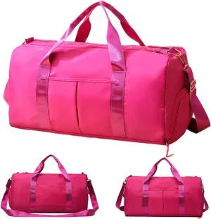 Waterproof Sports Bag, Workout Bag with Compartments | Oxford Fabric Gym Bag with Large Capacity - Multifunctional Exercise Bags, Wear-resistant Shoulder Bag, Hot Pink, Consulte la descripción, See