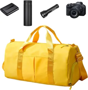 Waterproof Sports Bag, Workout Bag with Compartments | Oxford Fabric Gym Bag with Large Capacity - Multifunctional Exercise Bags, Wear-resistant Shoulder Bag, Yellow, Consulte la descripción, See
