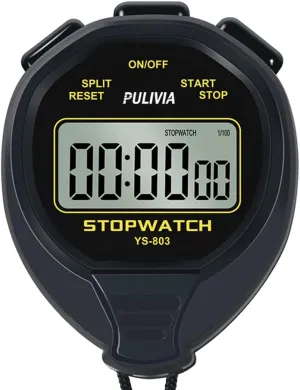 Waterproof Stopwatch Timer Only Stopwatch with ON/Off, Basic Operation Silent, Without Clock Date Countdown, Digital Stop Watch for Sports Coaches Running Swimming, Black