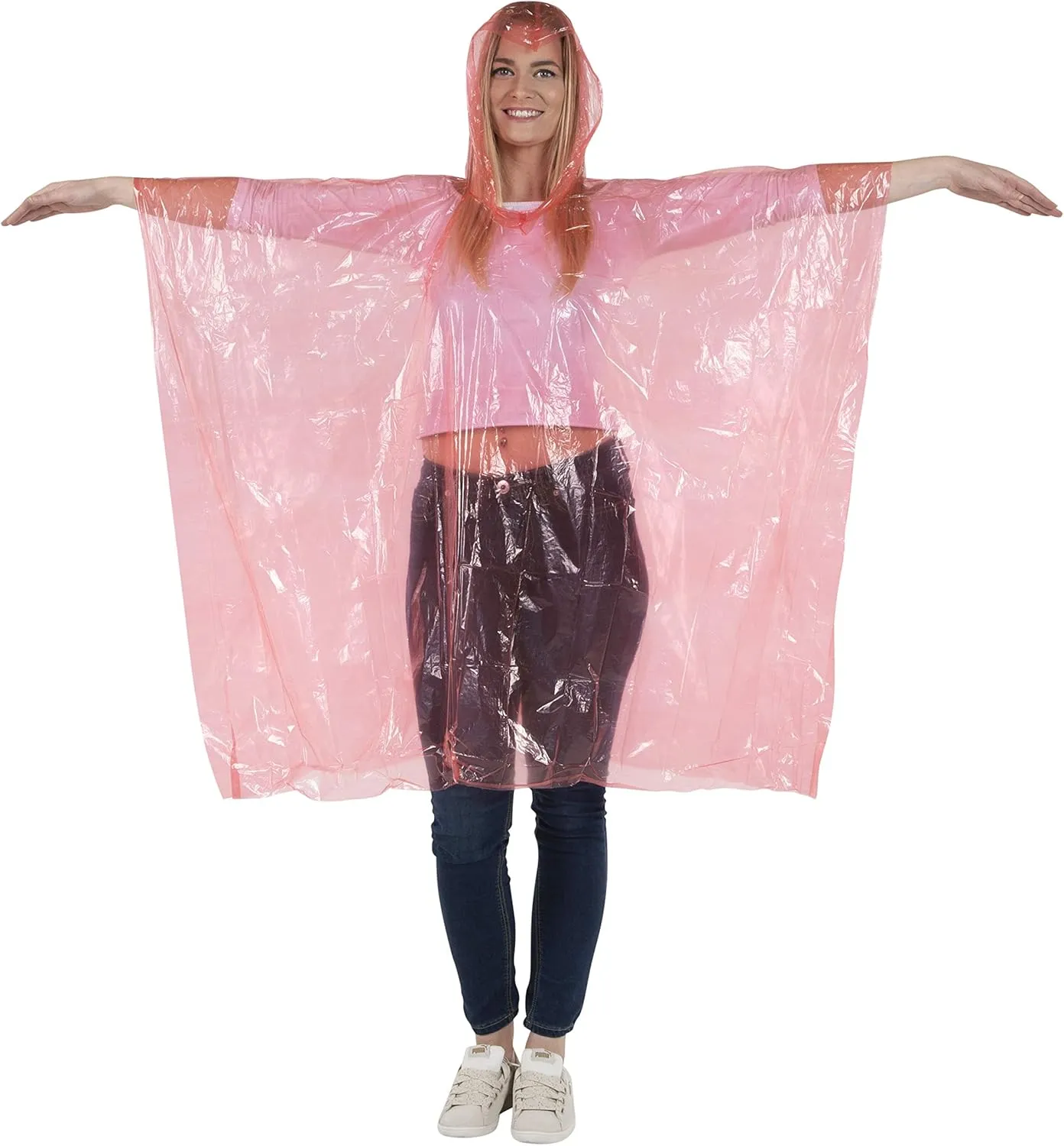 Wealers Rain Ponchos for Adults Teens Disposable Bulk Pack Emergency Raincoat Parks Outdoors Multi Colors Waterproof