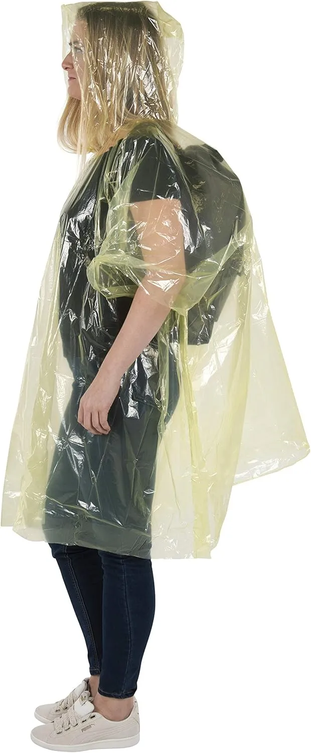 Wealers Rain Ponchos for Adults Teens Disposable Bulk Pack Emergency Raincoat Parks Outdoors Multi Colors Waterproof