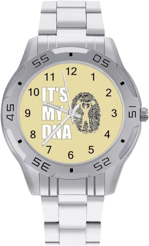 Weightlifting It's My DNA Weightlifter Simple Stainless Steel Band Business Watch Dress Wrist Unique Luxury Work Casual Waterproof Watches