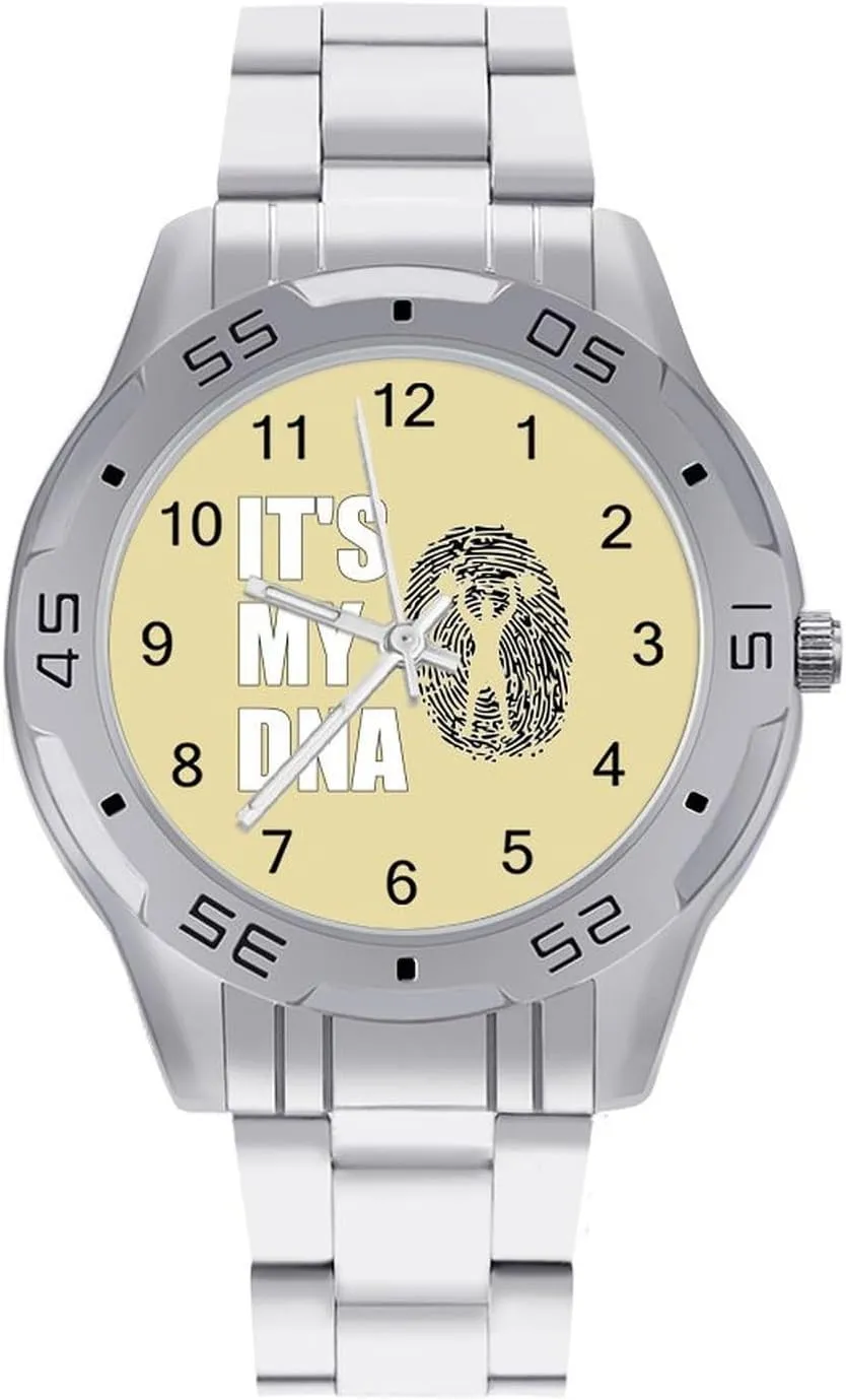 Weightlifting It's My DNA Weightlifter Simple Stainless Steel Band Business Watch Dress Wrist Unique Luxury Work Casual Waterproof Watches