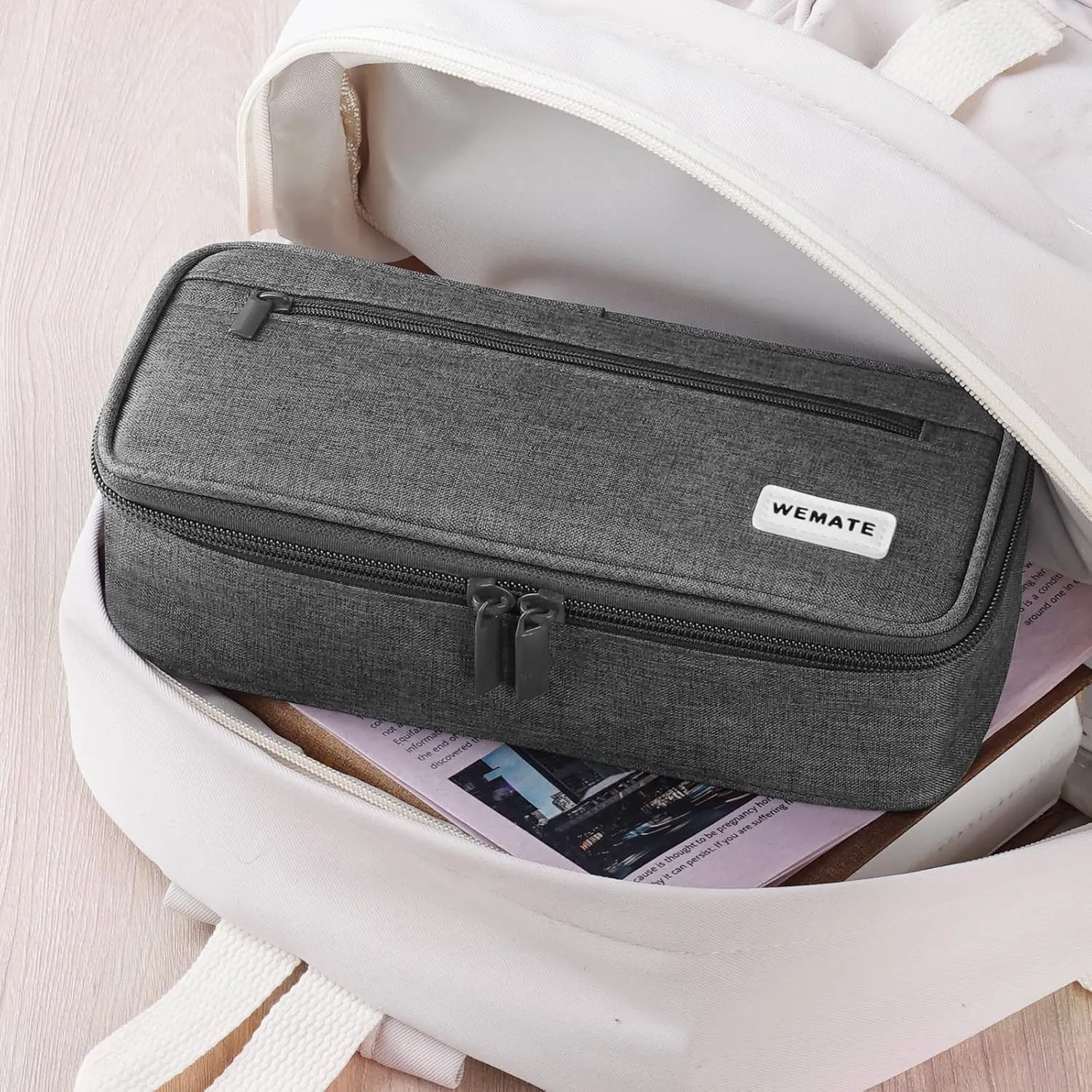 WEMATE Large Pencil Case, Big Capacity Pencil Pouch Stationery Pen Bag, Storage High Capacity Bag Pouch Holder Box Organizer, Marker Pen Case for Women & Men