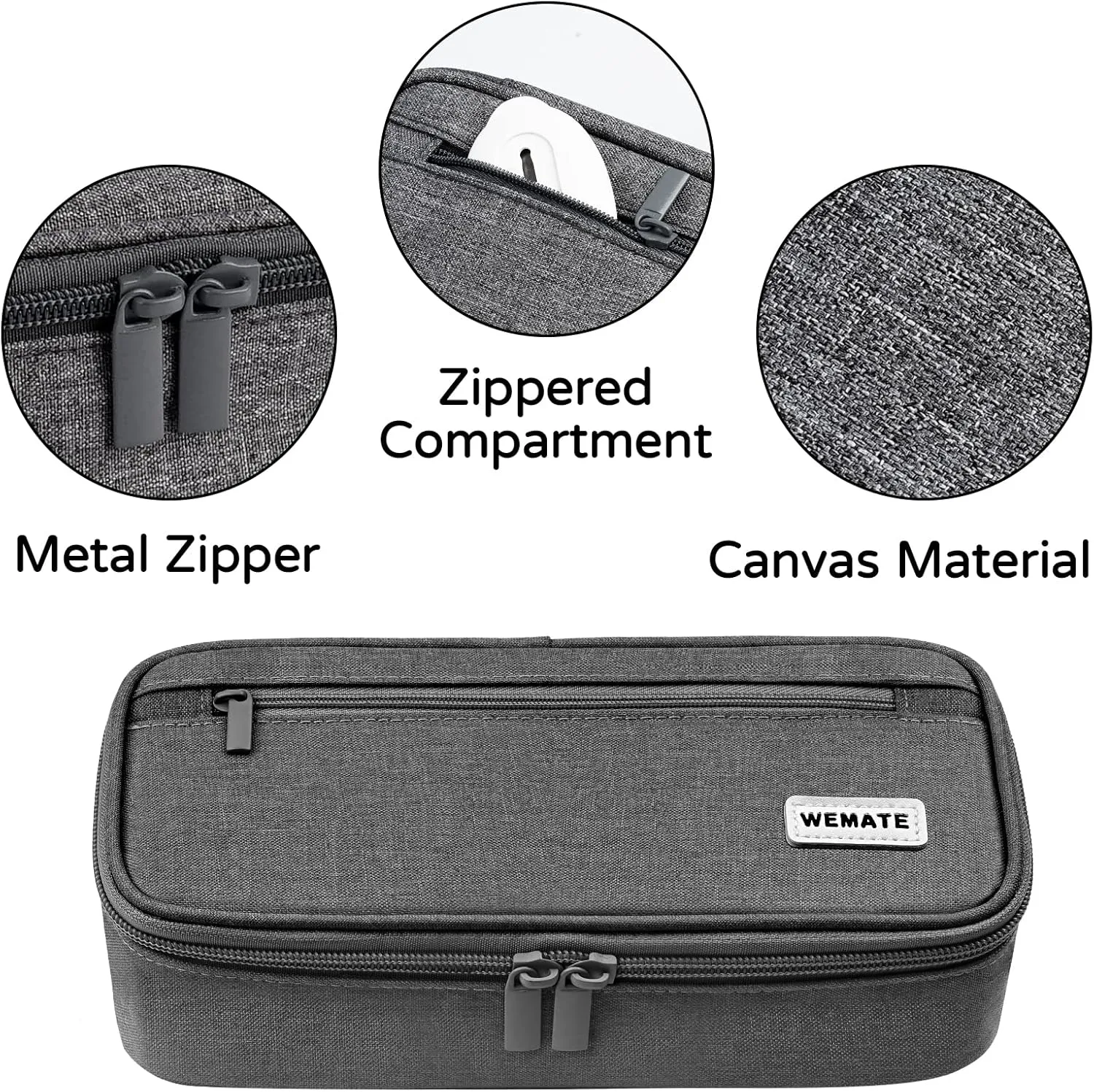 WEMATE Large Pencil Case, Big Capacity Pencil Pouch Stationery Pen Bag, Storage High Capacity Bag Pouch Holder Box Organizer, Marker Pen Case for Women & Men