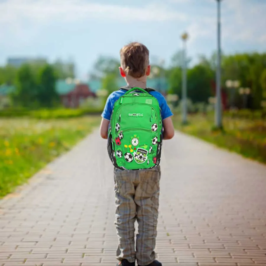 Whipper Snapper Bag |  Groovy Green |  Football Sporty Design  | 4 Compartments  | 16 Inch Laptop Compartment    | Dual Water Sleeves