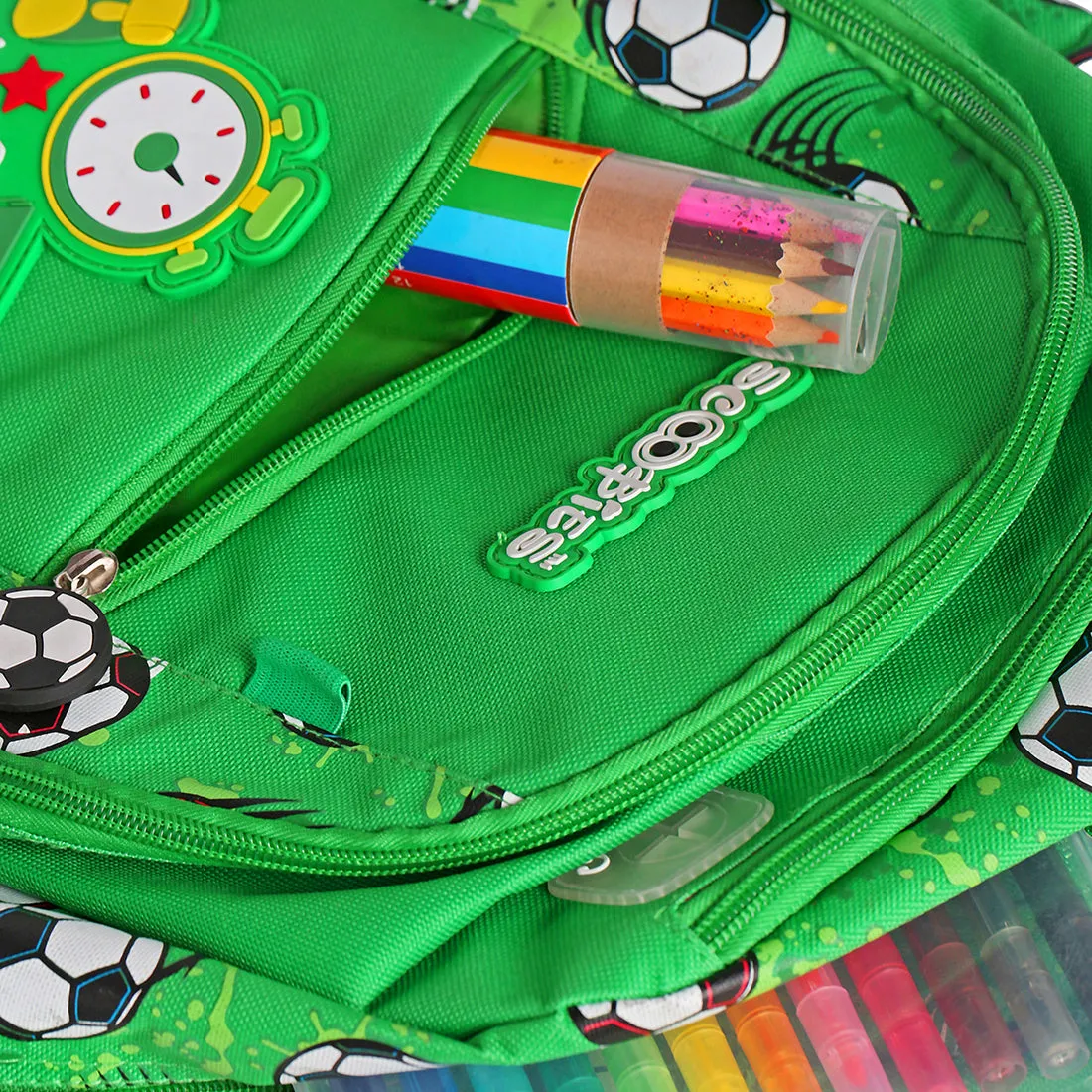 Whipper Snapper Bag |  Groovy Green |  Football Sporty Design  | 4 Compartments  | 16 Inch Laptop Compartment    | Dual Water Sleeves