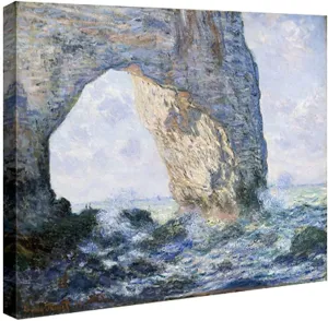 Wieco Art The Manneporte Canvas Prints Wall Art of Claude Monet Famous Oil Paintings Reproduction Large Classical Seascape Sea Beach Pictures Giclee Artwork for Living Room Kitchen Home Office