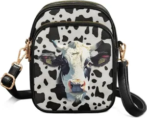 Wild Animals Small Crossbody Bags for Women, Zipper Cross Over Purse PU Leather Shoulder Handbags for Travel, Work