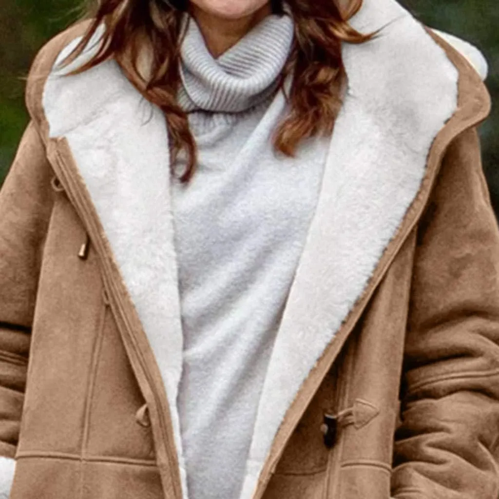 Winter Coats for Women 2024 Warm Plus Size Fleece Lined Jackets Button Down Sherpa Fur Hooded Parka Peacoat Outerwear
