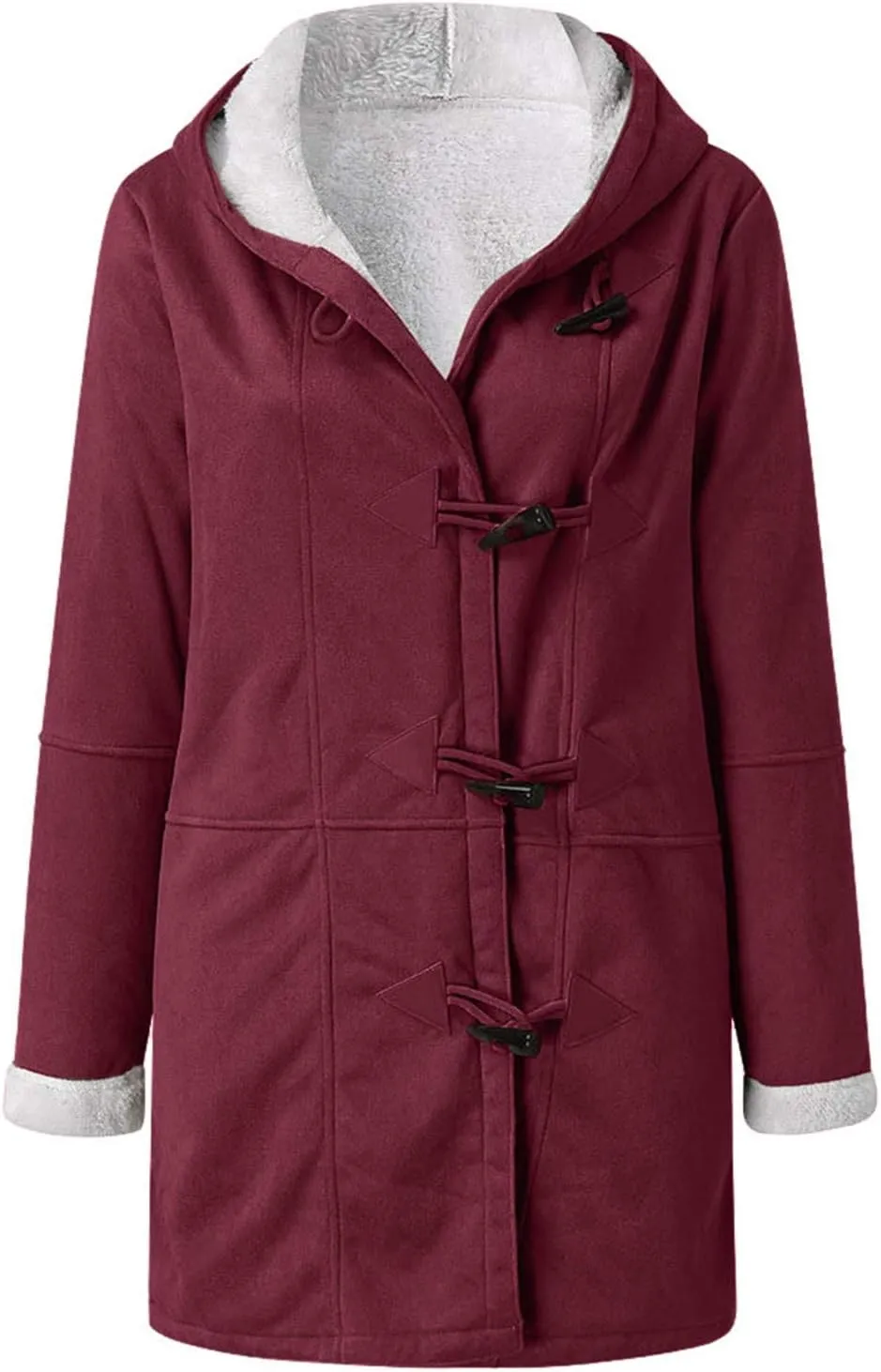 Winter Coats for Women 2024 Warm Plus Size Fleece Lined Jackets Button Down Sherpa Fur Hooded Parka Peacoat Outerwear