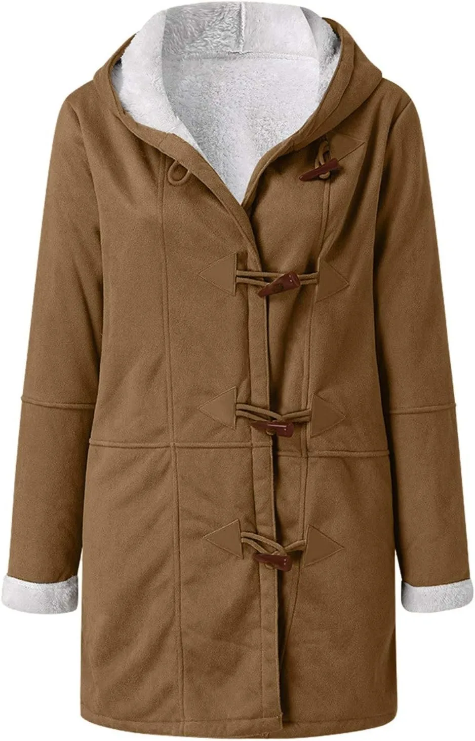 Winter Coats for Women 2024 Warm Plus Size Fleece Lined Jackets Button Down Sherpa Fur Hooded Parka Peacoat Outerwear