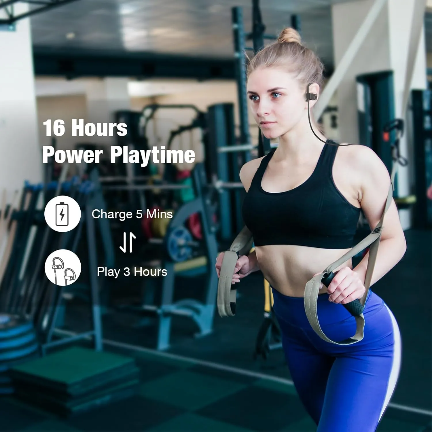 Wireless Earbuds, IPX7 Waterproof Sports Headphones with Mic, Stereo in-Ear Earphones, 16H Playtime, Sound Isolation for Running, Workout - Pink