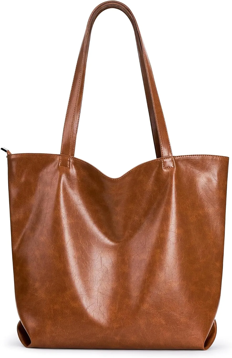 WLLWOO WLLWOO Soft PU Leather Tote Bag for Women Large Casual Hobo Handbags with Zipper Shoulder Work Bag Travel Purse