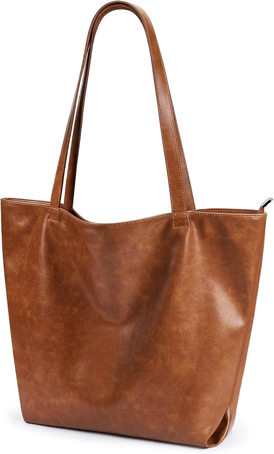 WLLWOO WLLWOO Soft PU Leather Tote Bag for Women Large Casual Hobo Handbags with Zipper Shoulder Work Bag Travel Purse