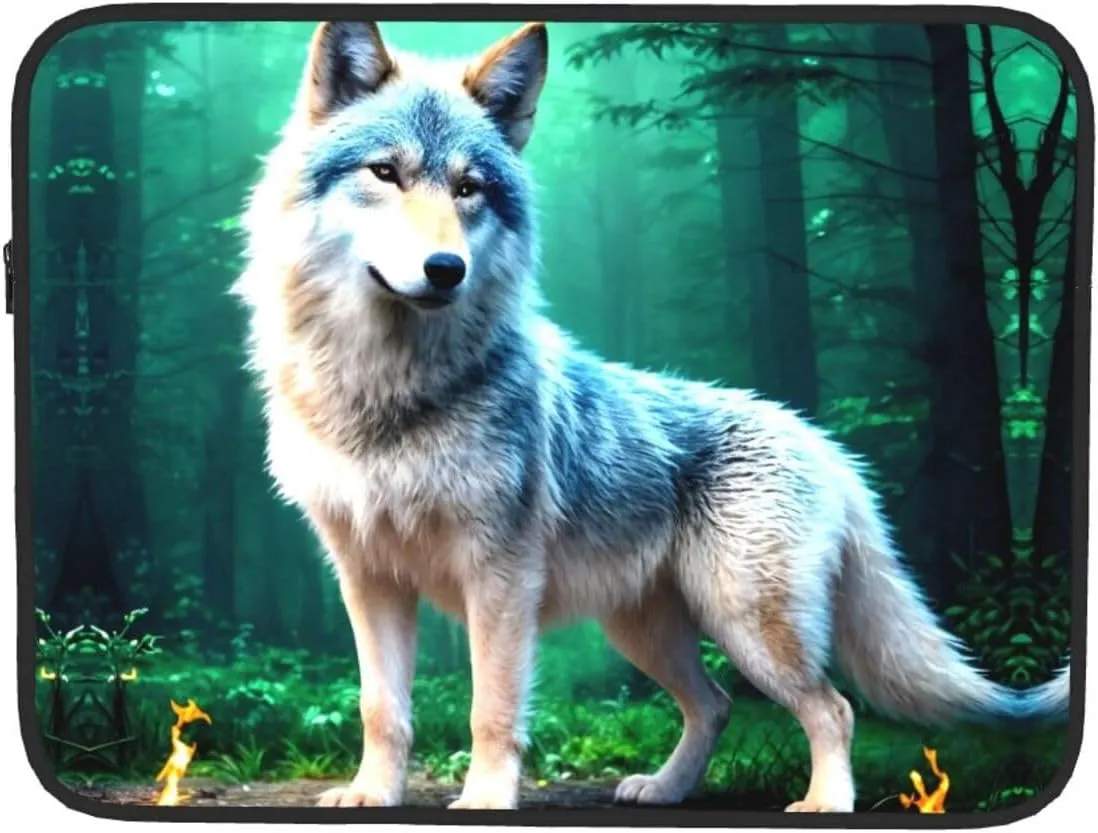 Wolf Pattern Shockproof Portable Laptop 17 inch Sleeve Bag for Men and Women - Ideal for Business Travel, School, and Daily Use