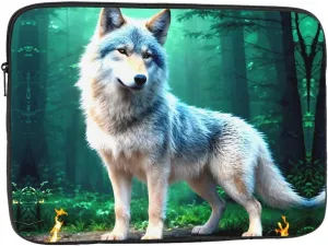 Wolf Pattern Shockproof Portable Laptop 17 inch Sleeve Bag for Men and Women - Ideal for Business Travel, School, and Daily Use