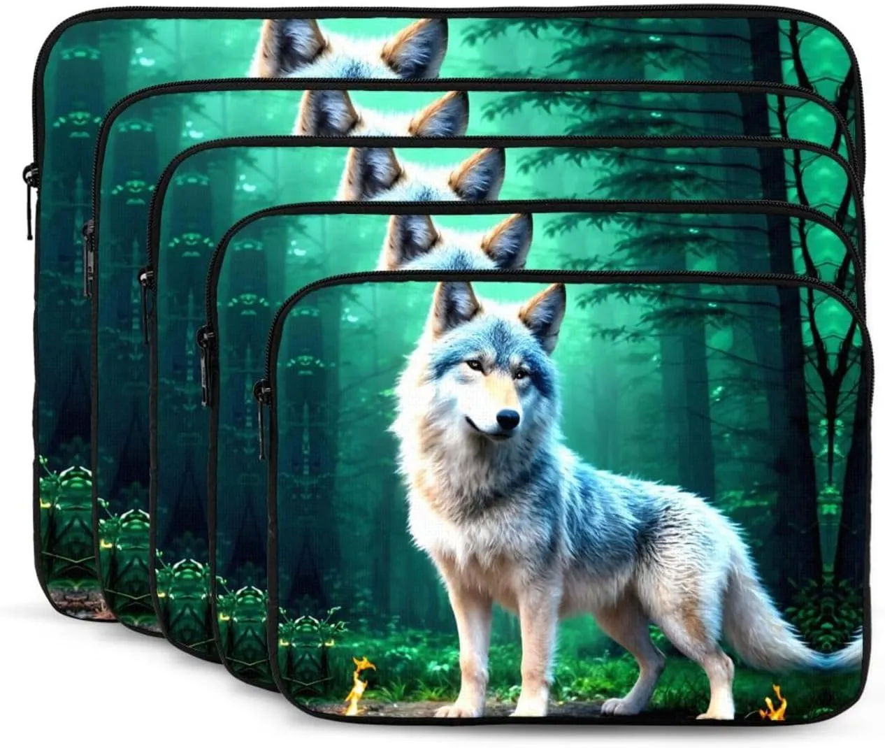 Wolf Pattern Shockproof Portable Laptop 17 inch Sleeve Bag for Men and Women - Ideal for Business Travel, School, and Daily Use