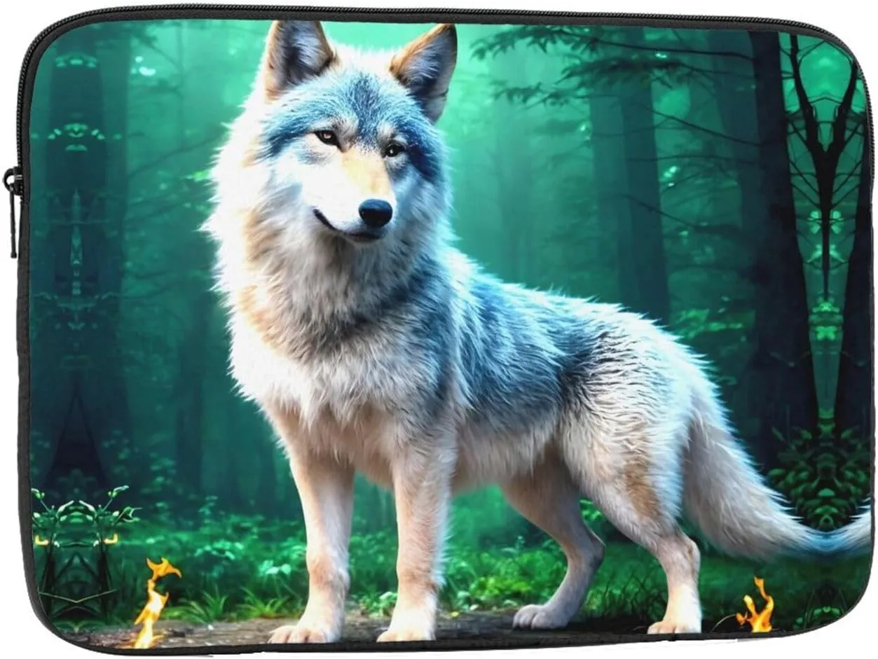 Wolf Pattern Shockproof Portable Laptop 17 inch Sleeve Bag for Men and Women - Ideal for Business Travel, School, and Daily Use
