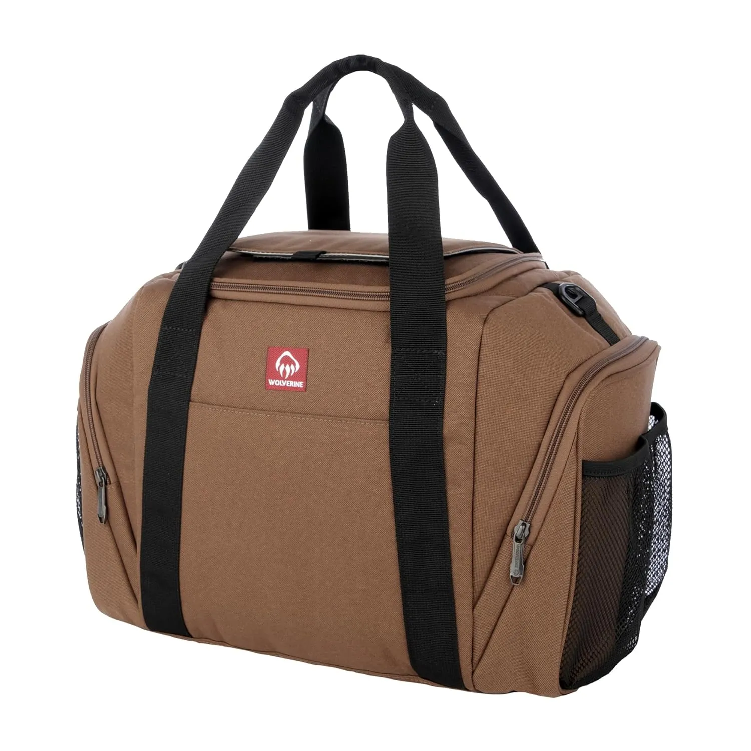 Wolverine Duffel Coolers | 30 Can Capacity | Insulated | Reusable | Heavy Duty | Adjustable | Travel | Worksite | Outdoor | Tailgating | Durable | Polyester Canvas | Large Capacity - Chestnut