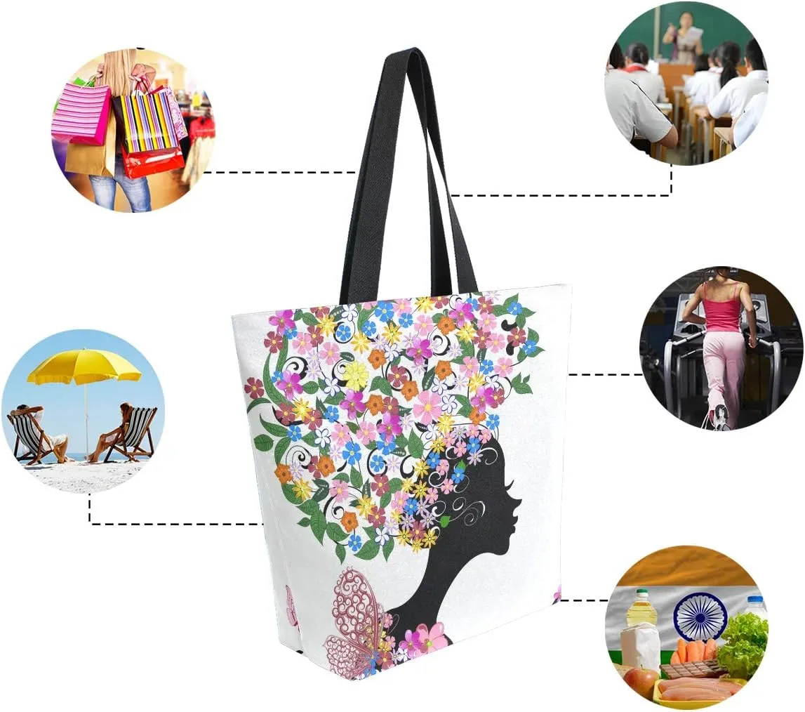 Woman Tote Bag African American Women Shoulder Handbag for Work Travel Business Beach Shopping