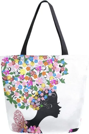 Woman Tote Bag African American Women Shoulder Handbag for Work Travel Business Beach Shopping